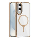 For Samsung Galaxy S25 Edge Magnetic Case TPU+PC Transparent Phone Cover