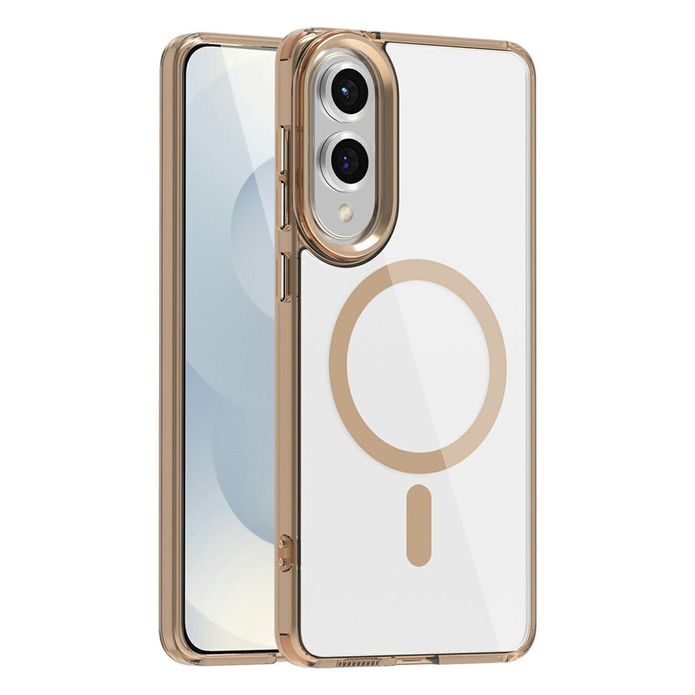 For Samsung Galaxy S25 Edge Magnetic Case TPU+PC Transparent Phone Cover