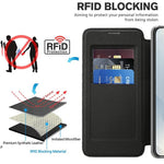 For Samsung Galaxy S25 Edge Magnetic Case RFID Blocking Leather Phone Cover