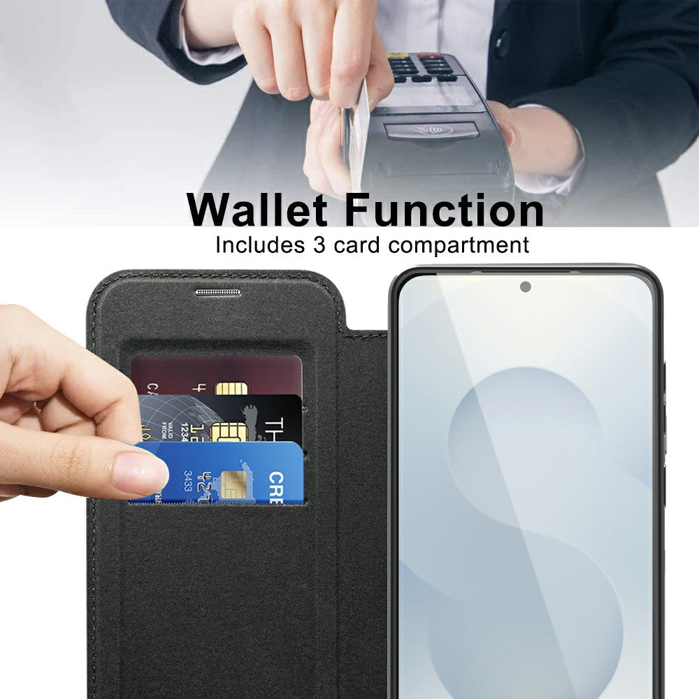 For Samsung Galaxy S25 Edge Magnetic Case RFID Blocking Leather Phone Cover
