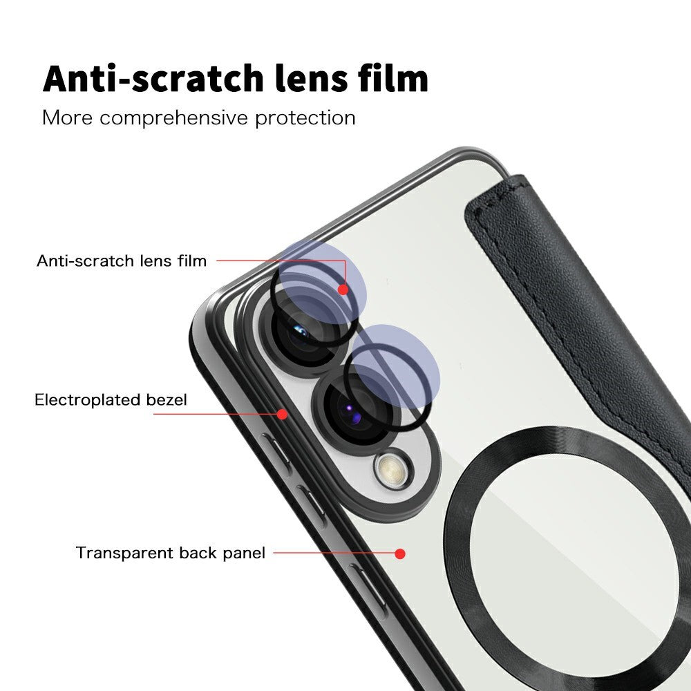 For Samsung Galaxy S25 Edge Magnetic Case RFID Blocking Leather Phone Cover