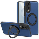 For Samsung Galaxy S25 Edge Case with Ring Kickstand Magnetic Case PU Leather Back Cover