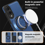 For Samsung Galaxy S25 Edge Case with Ring Kickstand Magnetic Case PU Leather Back Cover