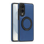 For Samsung Galaxy S25 Edge Case with Ring Kickstand Magnetic Case PU Leather Back Cover