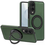 For Samsung Galaxy S25 Edge Case with Ring Kickstand Magnetic Case PU Leather Back Cover