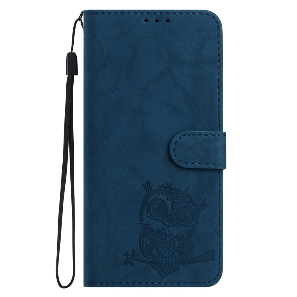 For Honor Magic7 Lite 5G / X9c 5G / X60 Pro 5G Case Owl Imprinted PU Leather Wallet Phone Cover with Wrist Strap
