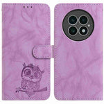 For OnePlus 13 Case Owl Imprinted PU Leather Wallet Phone Cover with Wrist Strap