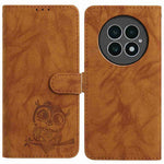 For OnePlus 13 Case Owl Imprinted PU Leather Wallet Phone Cover with Wrist Strap