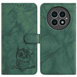 For OnePlus 13 Case Owl Imprinted PU Leather Wallet Phone Cover with Wrist Strap