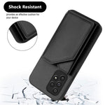 For Samsung Galaxy A53 5G Case Card Holder Kickstand Skin-Touch Phone Cover with Wrist Strap