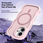 For iPhone 16 Plus Case Compatible with MagSafe TPU + PC Phone Back Cover Skin Touch Wave Shape