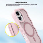 For iPhone 16 Plus Case Compatible with MagSafe TPU + PC Phone Back Cover Skin Touch Wave Shape