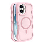 For iPhone 16 Plus Case Compatible with MagSafe TPU + PC Phone Back Cover Skin Touch Wave Shape