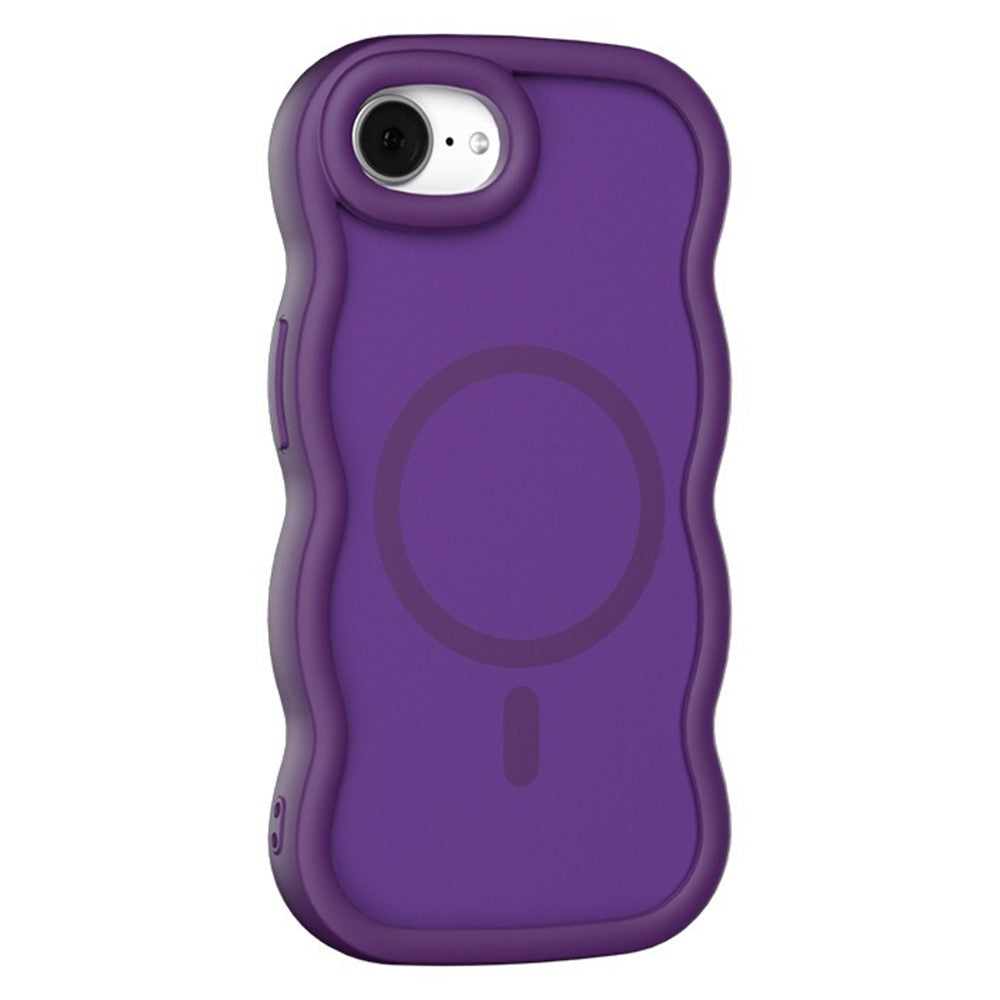 Til iPhone 17e / 16e cover, kompatibel med MagSafe TPU + PC telefonbagside Skin Touch Wave Shape