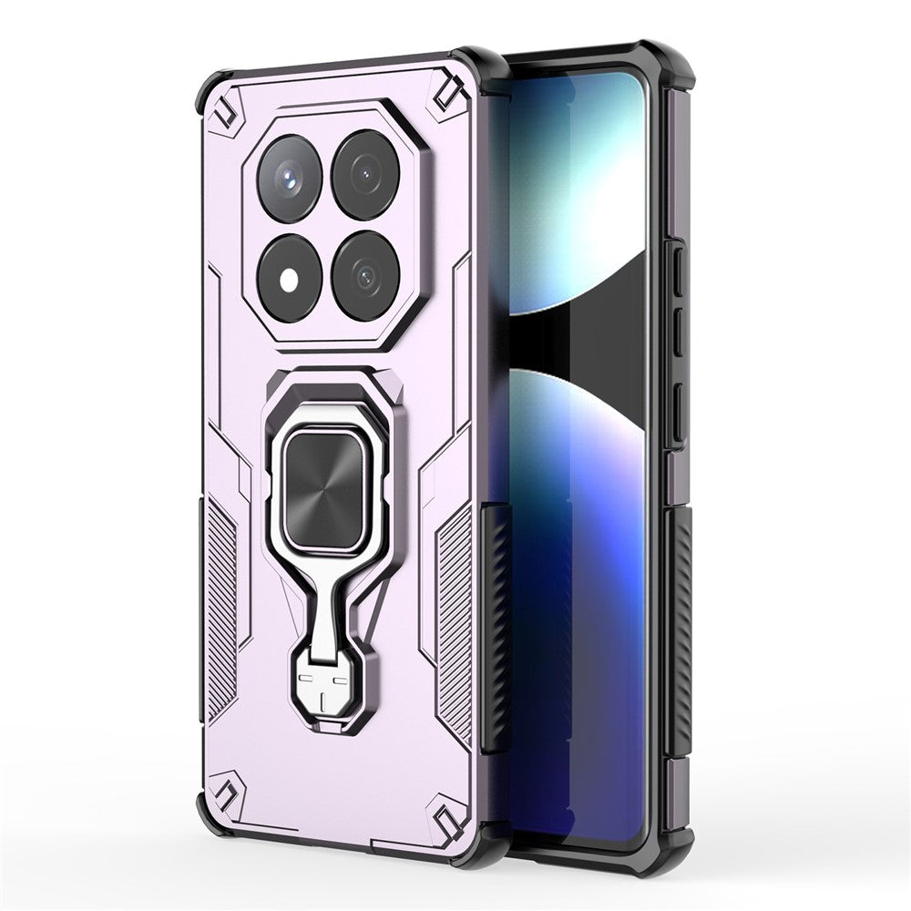 For Xiaomi Redmi Note 14 Pro 5G / Poco X7 5G Case Rotatable Ring Kickstand PC + TPU Shockproof Phone Cover