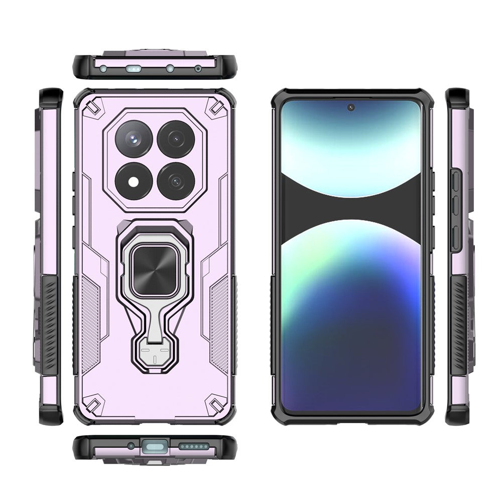 For Xiaomi Redmi Note 14 Pro 5G / Poco X7 5G Case Rotatable Ring Kickstand PC + TPU Shockproof Phone Cover