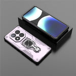 For Xiaomi Redmi Note 14 Pro 5G / Poco X7 5G Case Rotatable Ring Kickstand PC + TPU Shockproof Phone Cover