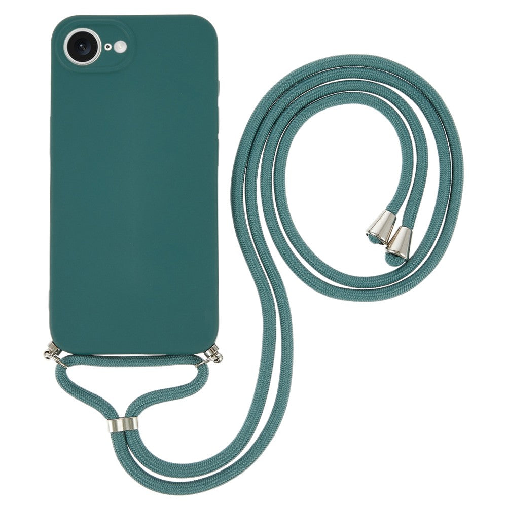 Til iPhone 17e / 16e cover Fleksibel TPU-fiberforing Stødsikker crossbody-telefoncover