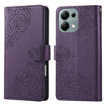 For Xiaomi Redmi Note 13 Pro 4G  /  Poco M6 Pro 4G Case Rose Flower PU Leather Wallet Phone Cover with 3 Card Slots