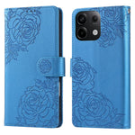 For Xiaomi Redmi Note 13 Pro 5G  /  Poco X6 5G Case Rose Flower PU Leather Wallet Phone Cover with 3 Card Slots