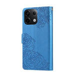 For Xiaomi Redmi Note 13 Pro 5G  /  Poco X6 5G Case Rose Flower PU Leather Wallet Phone Cover with 3 Card Slots