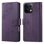 For Xiaomi Redmi Note 13 Pro 5G  /  Poco X6 5G Case Rose Flower PU Leather Wallet Phone Cover with 3 Card Slots
