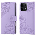 For Xiaomi Redmi Note 13 Pro 5G  /  Poco X6 5G Case Rose Flower PU Leather Wallet Phone Cover with 3 Card Slots