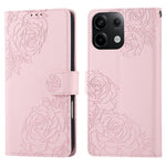 For Xiaomi Redmi Note 13 Pro 5G  /  Poco X6 5G Case Rose Flower PU Leather Wallet Phone Cover with 3 Card Slots