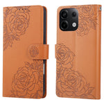 For Xiaomi Redmi Note 13 Pro 5G  /  Poco X6 5G Case Rose Flower PU Leather Wallet Phone Cover with 3 Card Slots