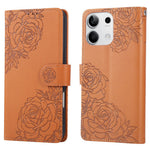 For Xiaomi Redmi Note 13 5G Case Rose Flower PU Leather Wallet Phone Cover with 3 Card Slots