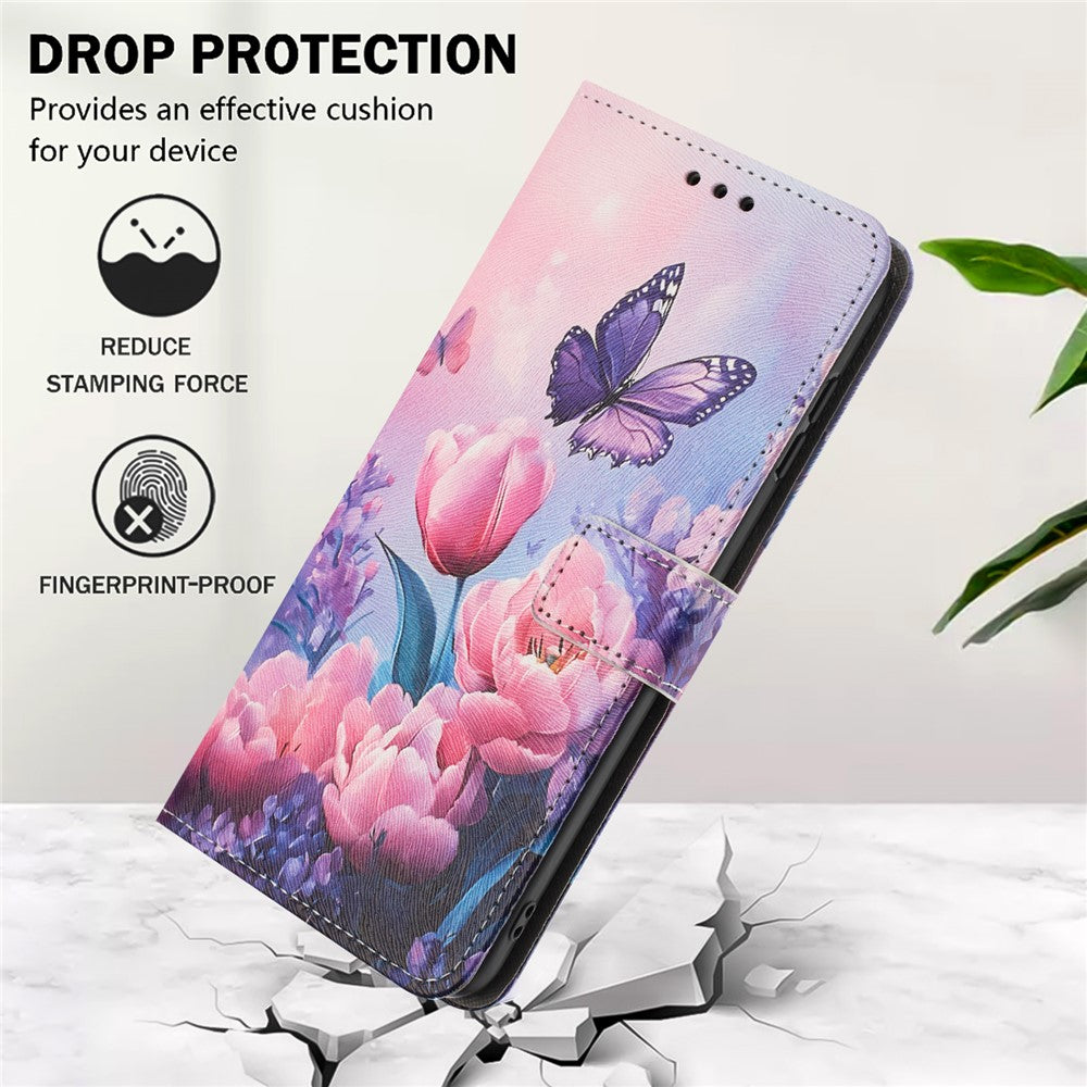 YX-2501 For Xiaomi Redmi Note 14 4G (164.84mm) Case Pattern Printing PU Leather Wallet Phone Cover with Lanyard