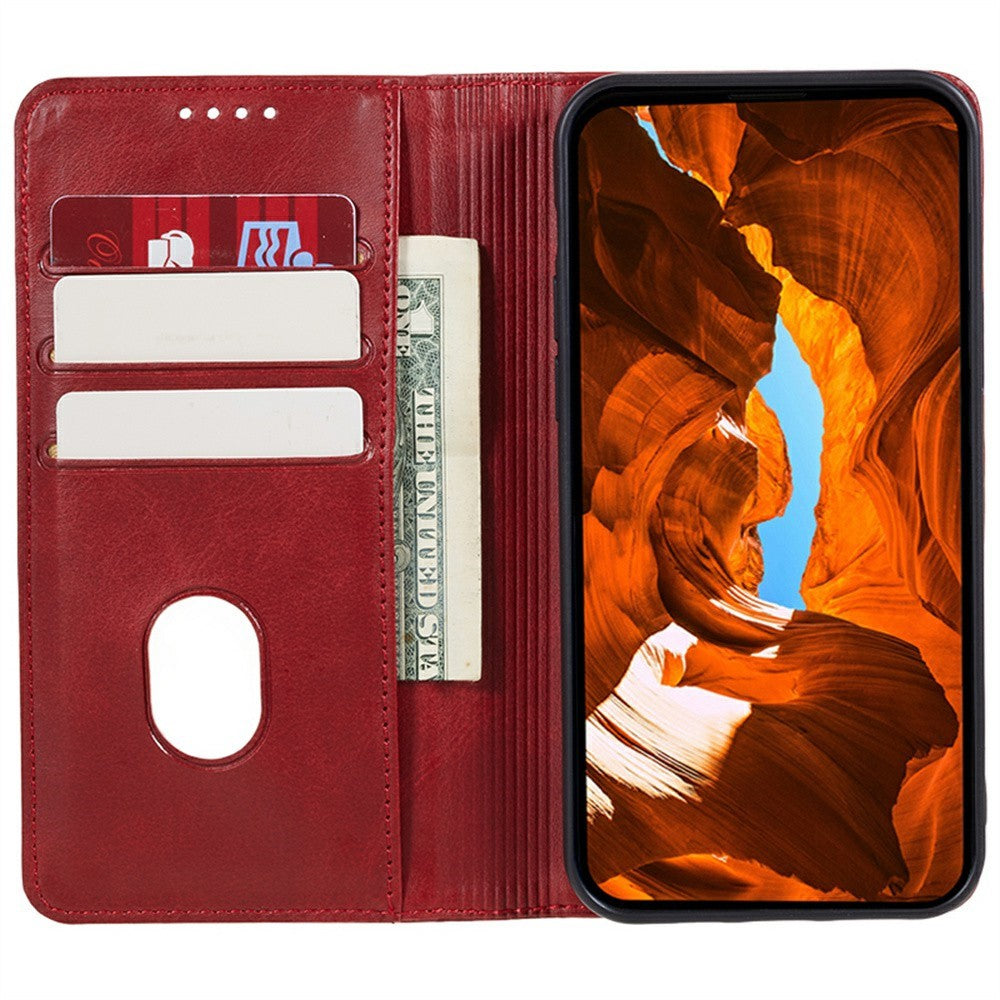 For Xiaomi Redmi Note 14S 4G Case Strong Magnetic PU Leather Phone Cover Calf Texture