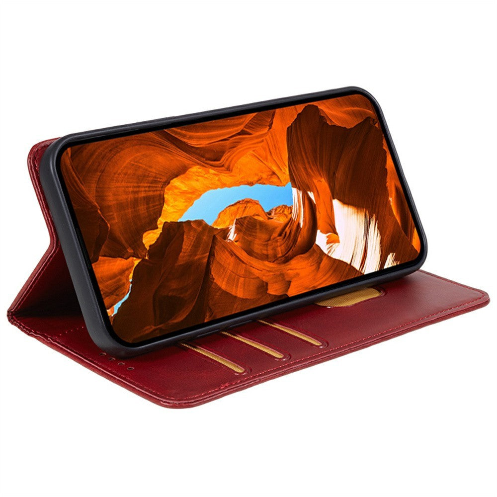 For Xiaomi Redmi Note 14S 4G Case Strong Magnetic PU Leather Phone Cover Calf Texture