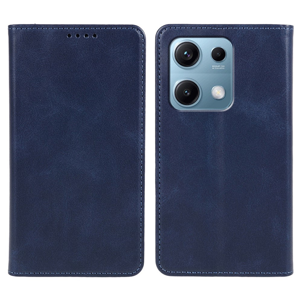 For Xiaomi Redmi Note 14S 4G Case Strong Magnetic PU Leather Phone Cover Calf Texture
