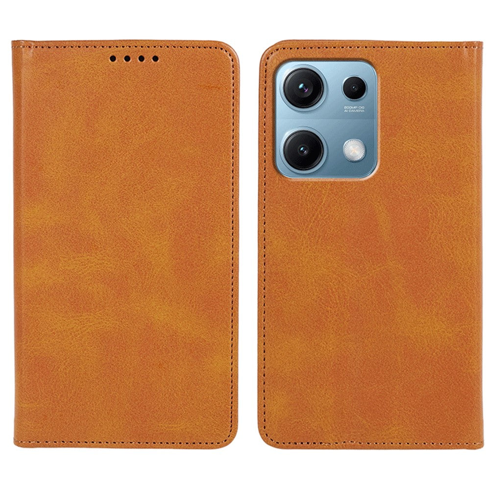 For Xiaomi Redmi Note 14S 4G Case Strong Magnetic PU Leather Phone Cover Calf Texture
