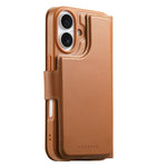 CASENEO For iPhone 16 Plus Magnetic Case RFID Blocking Wallet Detachable Leather Phone Cover with Wristband