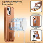 CASENEO For iPhone 15 Magnetic Case RFID Blocking Wallet Detachable Leather Phone Cover with Wristband