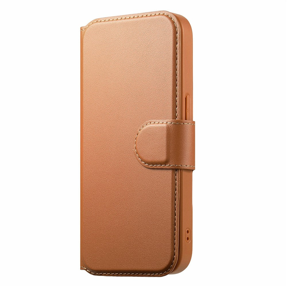 CASENEO For iPhone 15 Magnetic Case RFID Blocking Wallet Detachable Leather Phone Cover with Wristband