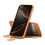 CASENEO For iPhone 15 Magnetic Case RFID Blocking Wallet Detachable Leather Phone Cover with Wristband