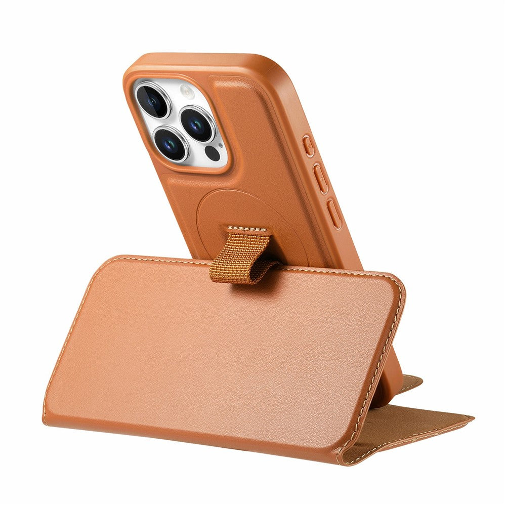CASENEO For iPhone 14 Pro Max Magnetic Case RFID Blocking Wallet Detachable Leather Phone Cover with Wristband
