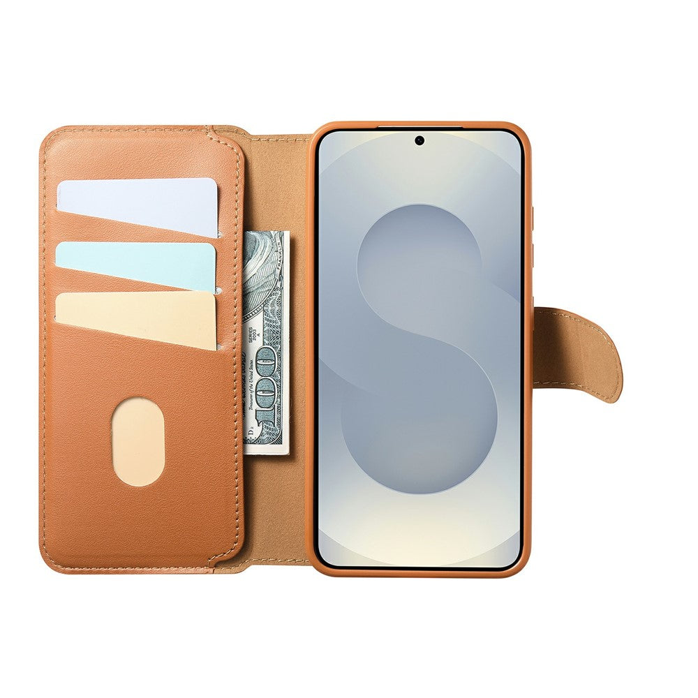 CASENEO Til Samsung Galaxy S25+ Magnetisk Etui RFID Blokerende Pung Aftageligt Læder Telefoncover med Håndrem
