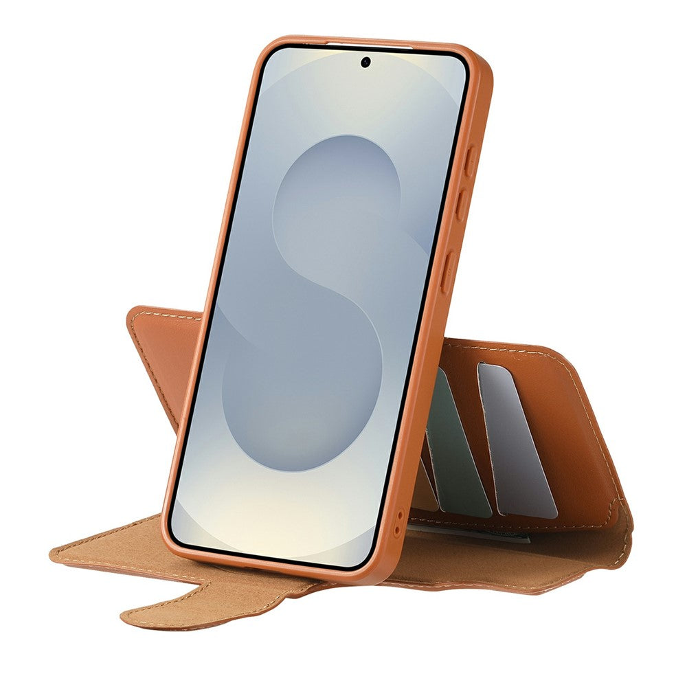 CASENEO Til Samsung Galaxy S25+ Magnetisk Etui RFID Blokerende Pung Aftageligt Læder Telefoncover med Håndrem