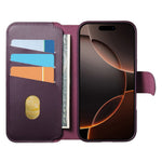 CASENEO For iPhone 16 Pro Magnetic Case RFID Blocking Wallet Detachable Leather Phone Cover with Wristband