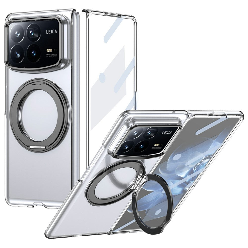 Xiaomi Mix Fold 4 5G-skal, magnetiskt stativ, genomskinligt PC-mobilskal med HD-skärmfilm