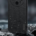 For Oppo Find X8 Ultra 5G Case Wood Texture PU Leather Coated PC TPU Phone Cover
