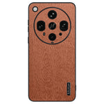 For Oppo Find X8 Ultra 5G Case Wood Texture PU Leather Coated PC TPU Phone Cover