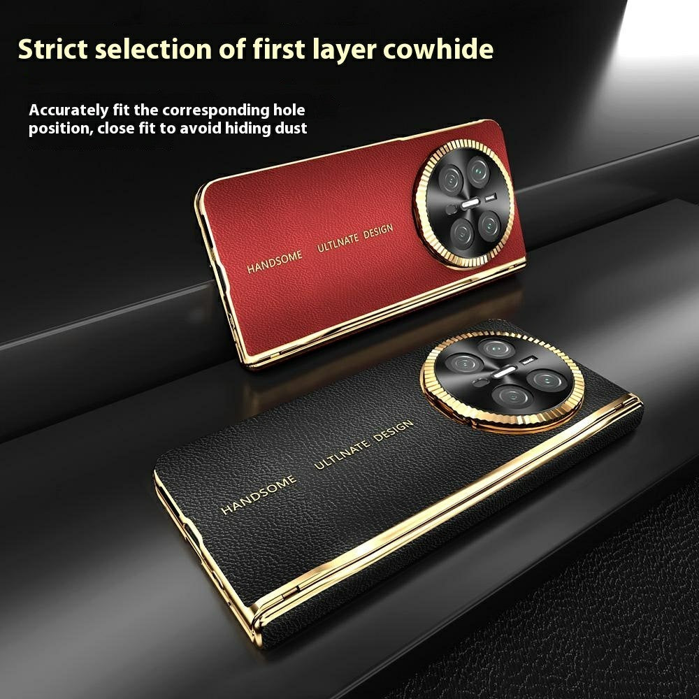 For Huawei Mate X6 Magnetic Case PU + PC Phone Cover Built In Screen Protector with Lens Kickstand
