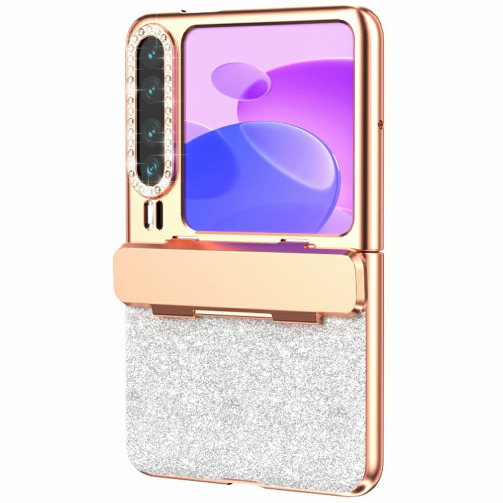 Huawei Pura X-skal, gångjärnsskydd, strass, glitter, PC-mobilskal