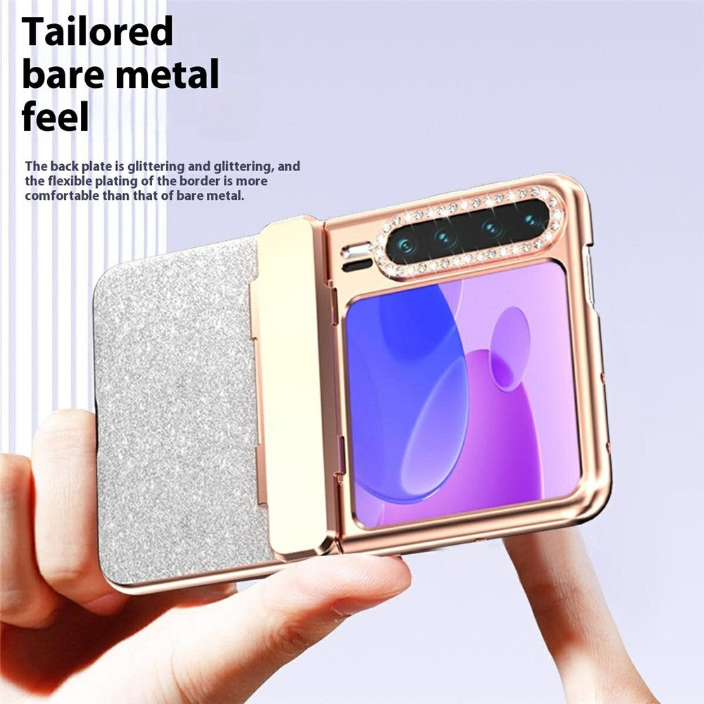 For Huawei Pura X Case Hinge Protection Rhinestone Glitter PC Phone Cover