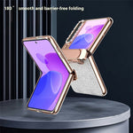 For Huawei Pura X Case with Kickstand Hinge Protection Rhinestone Glitter PC Phone Cover